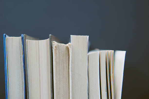 istock Old book stack in the library room. World book day. 1126067187