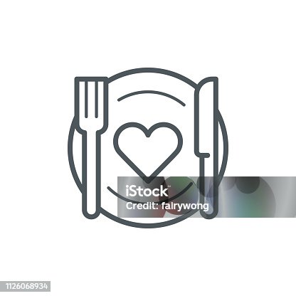 istock Romantic dinner icon 1126068934