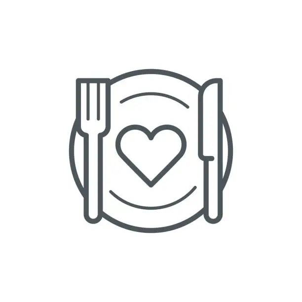 Vector illustration of Romantic dinner icon