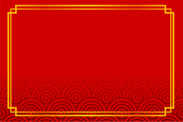 istock golden frame, chinese style, for certificate, placard, backdrop, and other, red gradual background 1126069023