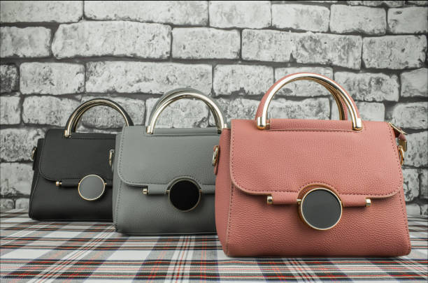 istock Black, pink and grey fashionable bags 1126076168