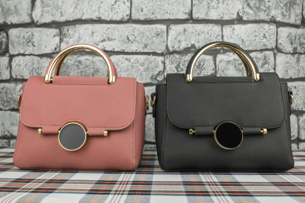istock Black and pink fashionable bags 1126076206