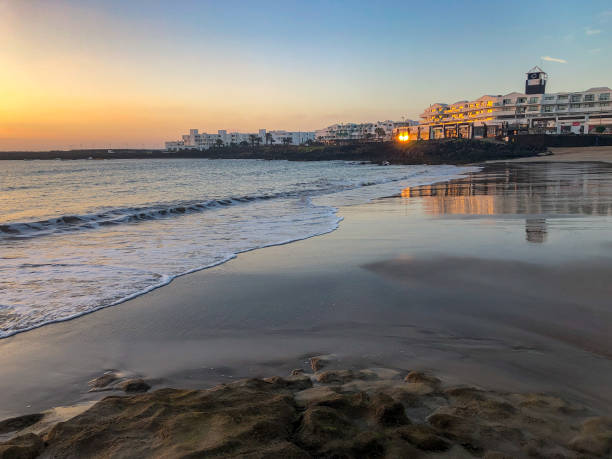 istock Morning ebb on the beach in Costa Teguise. 1126076520