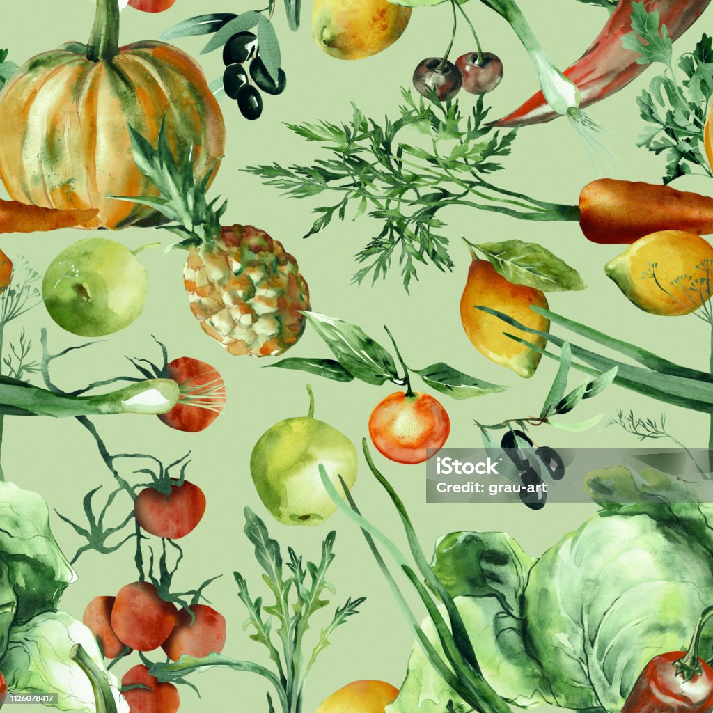 Vegitable Pattern Vegetable Seamless Pattern Stock Illustration - Download Image Now ...