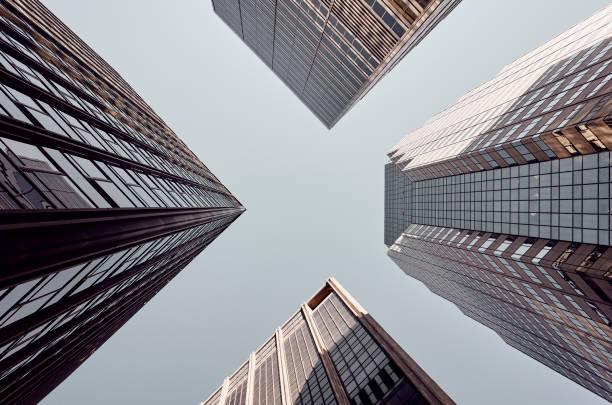 istock Looking up at New York skyscrapers, USA. 1126079441