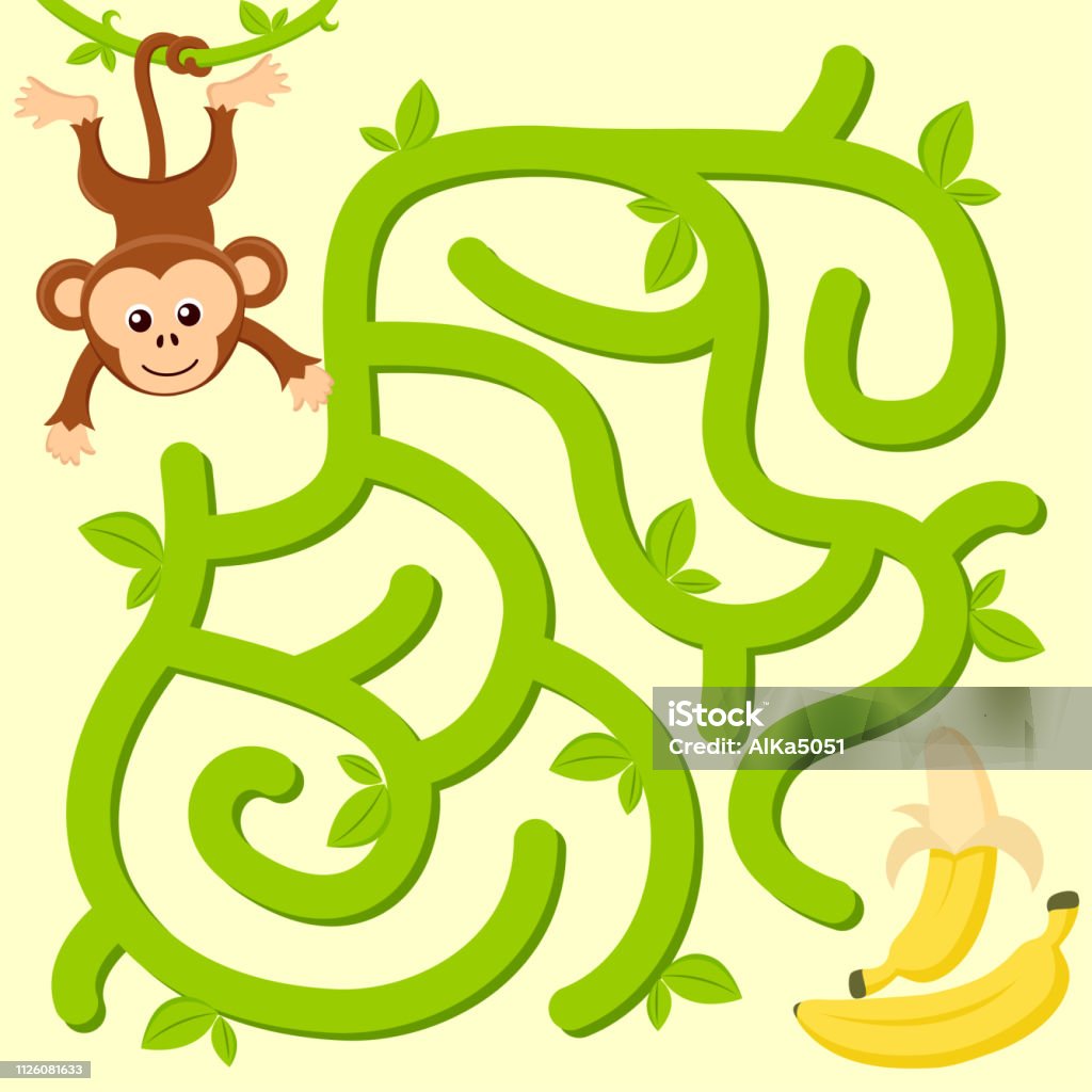 Vetores de Ajude O Macaco Encontrar Caminho De Banana Labirinto Labirinto  Jogo Para Crianças e mais imagens de Alegria - iStock