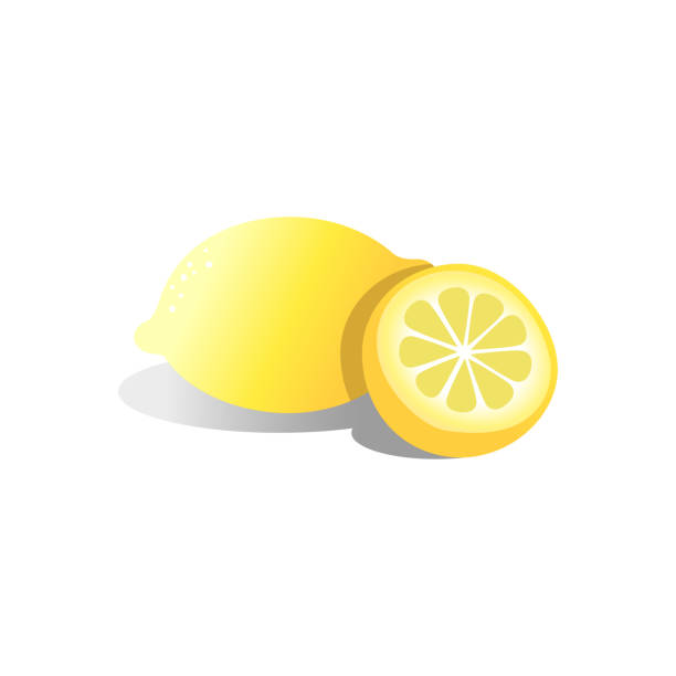 illustrazioni stock, clip art, cartoni animati e icone di tendenza di limone isolato su sfondo bianco, illustrazione concetto estivo - krung