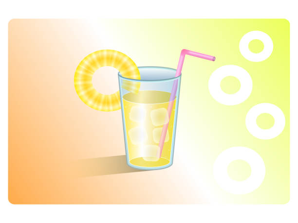 натуральный свежий апельсиновый сок в стакане, иллюстрация летняя концепция - krung stock illustrations