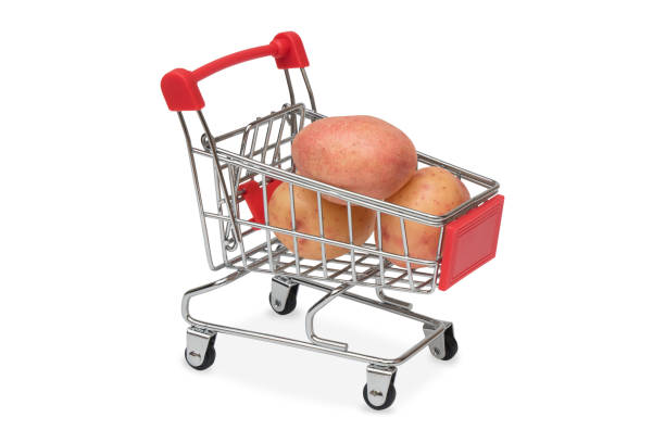 Potatoes in a supermarket cart