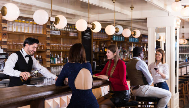 istock Laughing people are relaxing near bar counter 1126094957