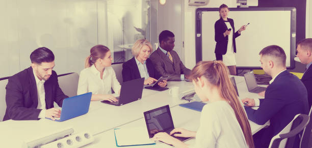 istock businesswoman making presentation 1126096894