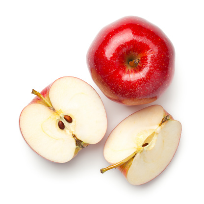 Manzanas rojas aisladas sobre fondo blanco photo