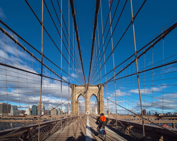 American Bike on the Brooklyn bridge for exercise, New york city, America,  USA