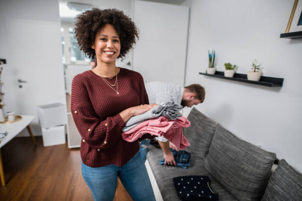 istock Young couple moving in the apartment 1126101755
