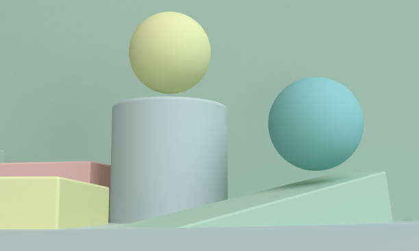 istock Green 3d Minimalist geometrical abstract background, pastel colors, 3D render. 1126103084
