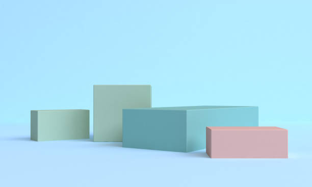 istock Green 3d Minimalist geometrical abstract background, pastel colors, 3D render. 1126103126
