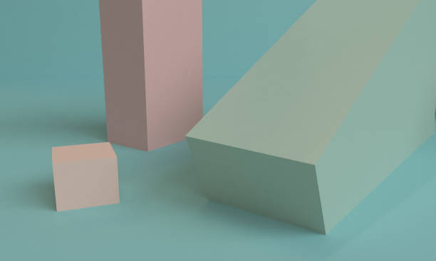 istock Green 3d Minimalist geometrical abstract background, pastel colors, 3D render. 1126103138