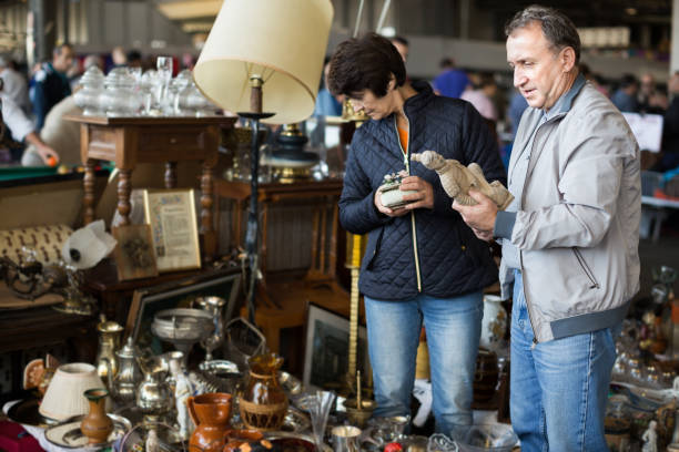 istock Loving mature couple choosing vintage goods 1126103166