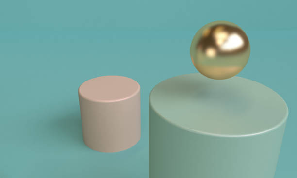 istock Green 3d Minimalist geometrical abstract background, pastel colors, 3D render. 1126103167