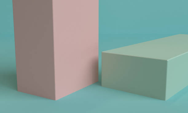 istock Green 3d Minimalist geometrical abstract background, pastel colors, 3D render. 1126103176