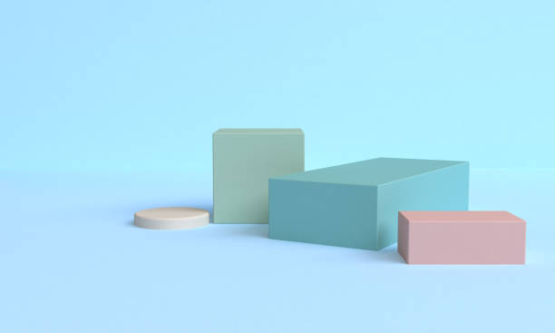 istock Green 3d Minimalist geometrical abstract background, pastel colors, 3D render. 1126103257