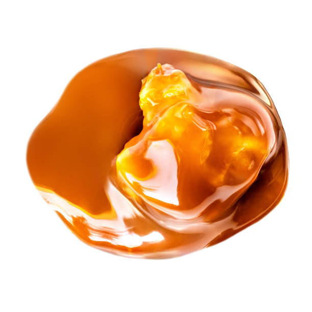 istock Popcorn with caramel sauce isolated on white background. Toffee popcorn 1126112807