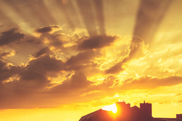Sunset over roofs