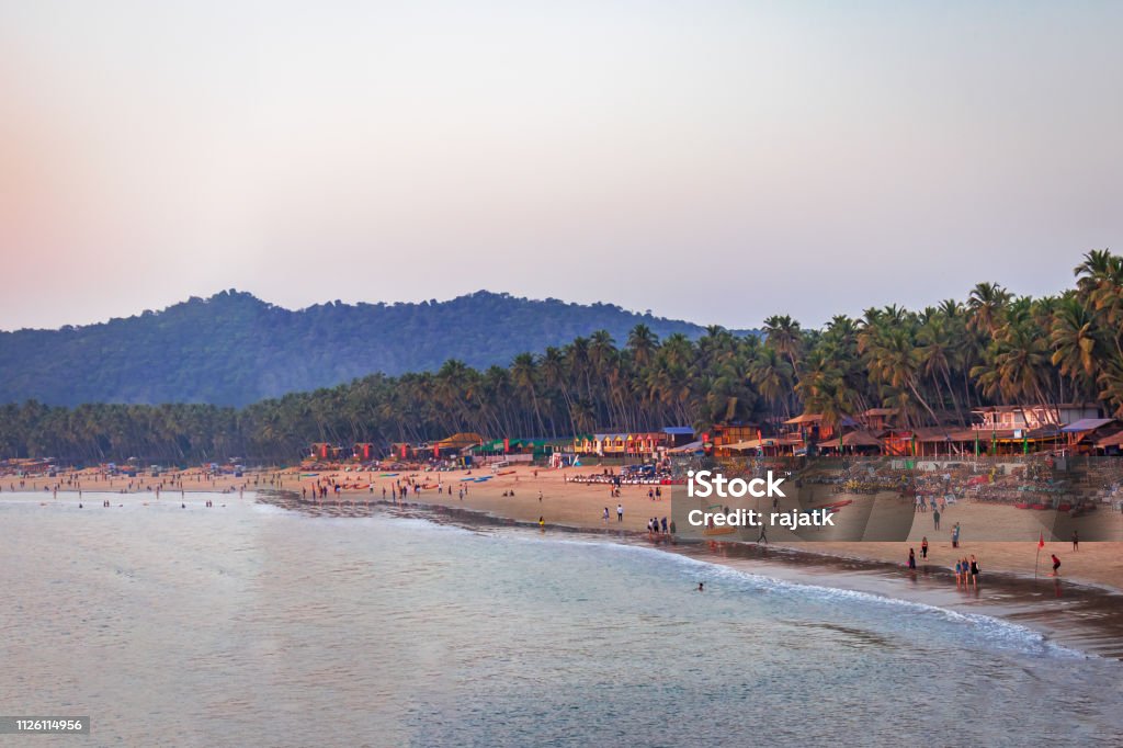 panoramic view of palolem beach in south Goa peaceful landscape  of beaches in Goa India Goa Stock Photo