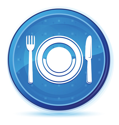 Food plate icon isolated on midnight blue prime round button abstract illustration