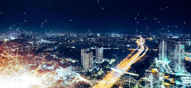istock Morden city and intelligent communication network 1126129461