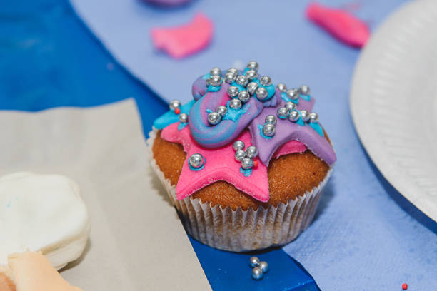 istock Individually decorated cupcake on a napkin 1126130795