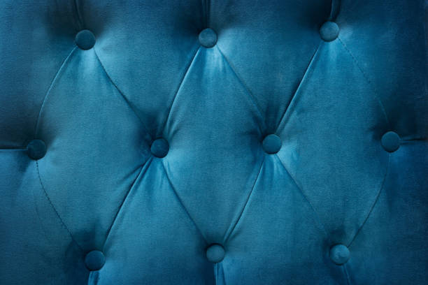 istock Quilted velvet blue fabric 1126131027