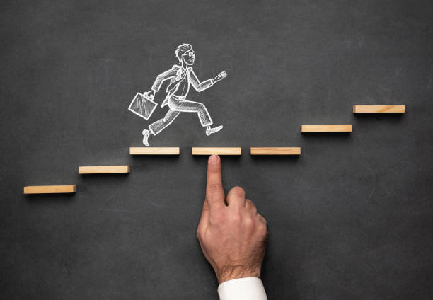 istock Career Planning and Business Challenge Concept with Hand Drawn Chalk Illustrations on Blackboard 1126133732