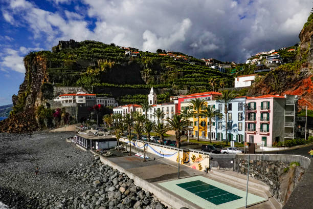 Ponta do Sol, Madeira, Portugal January 29, 2019 The little community of Punta do Sol by the Atlantic Ocean