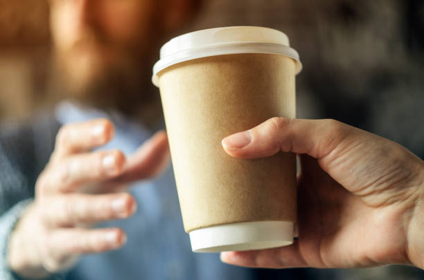 istock Barista serves coffee to a man. Coffee break concept 1126136284
