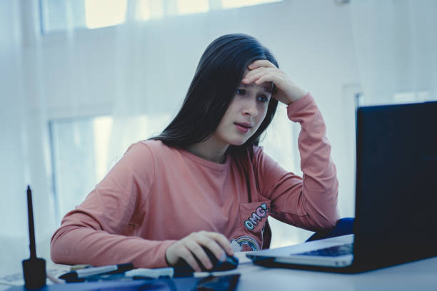 Social suicide or cyber bullying concept stock photo