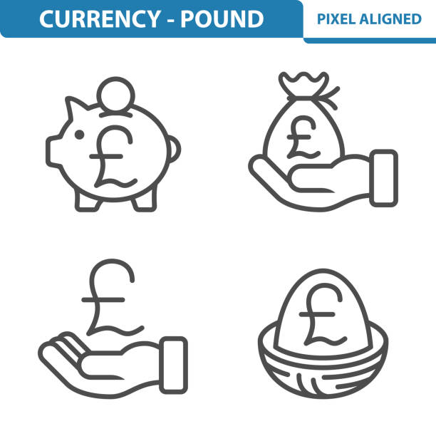 Currency - Pound Icons Professional, pixel perfect icons, EPS 10 format. british currency stock illustrations