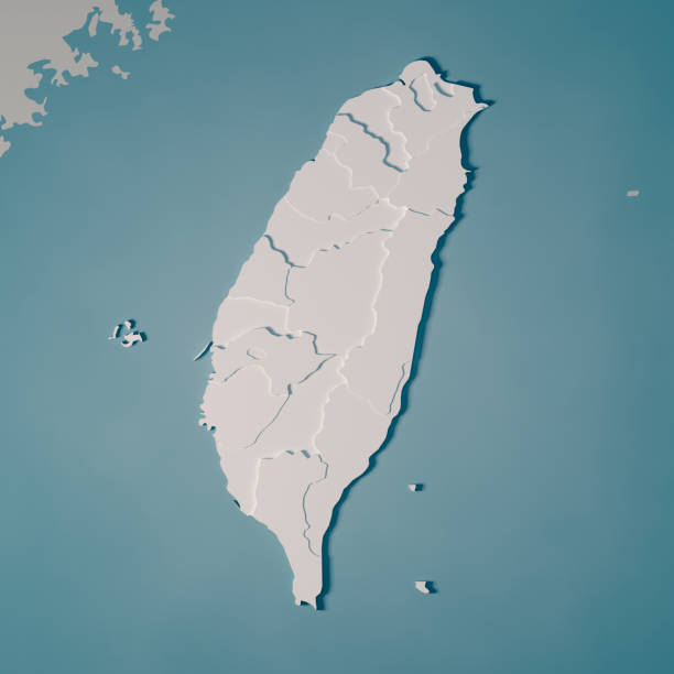 3D Render of a Country Map of Taiwan with the Administrative Divisions.\nMade with Natural Earth. \nhttps://www.naturalearthdata.com/downloads/10m-cultural-vectors/\nAll source data is in the public domain.