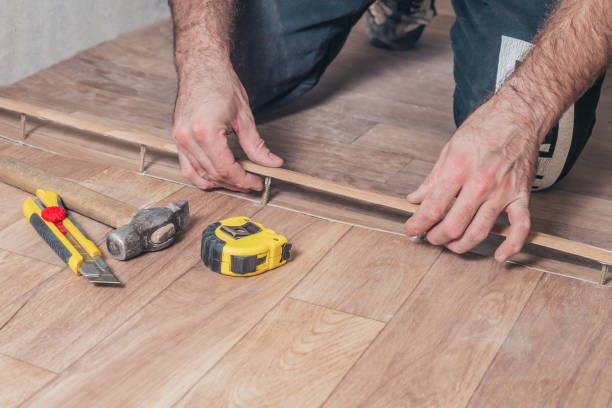 istock Master Class for the installation and installation of floor thresholds - fitting mounting to the holes in the floor 1126154144