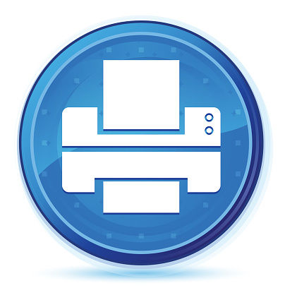 Printer icon isolated on midnight blue prime round button abstract illustration