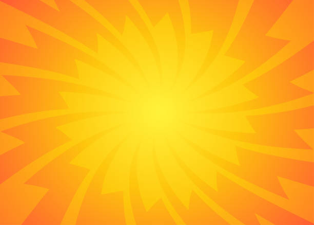 ilustrações de stock, clip art, desenhos animados e ícones de orange and yellow sun rays background - fun