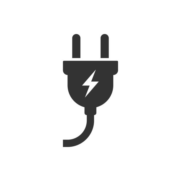 symbol für den elektrischen stecker. vektor-illustration - stromleitung stock-grafiken, -clipart, -cartoons und -symbole