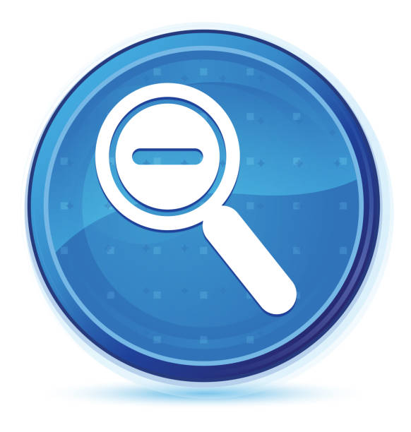 Zoom out icon isolated on midnight blue prime round button abstract illustration