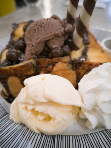 istock Chocolate toast with Ice-cream 1126168879