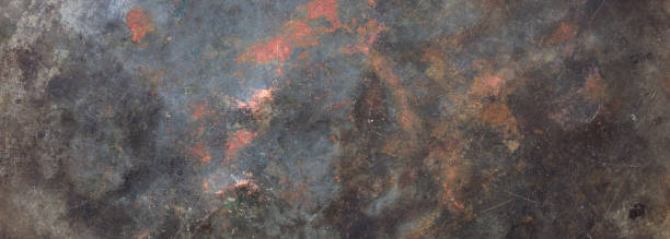 istock Metal steel sheet background texture, partially rusty, banner 1126172782