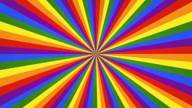 虹の光線の背景 - rainbow multi colored sun sunlight点のイラスト素材／クリップアート素材／マンガ素材／アイコン素材