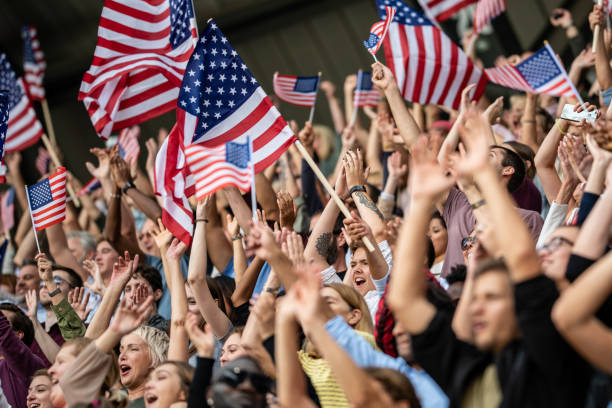 istock Excited USA fans cheering for their team 1126182184