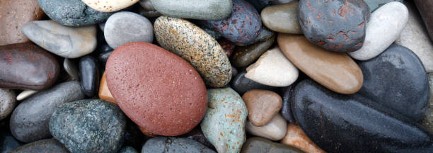 istock Web banner abstract smooth round wet pebbles sea texture background, spa concept 1126184061