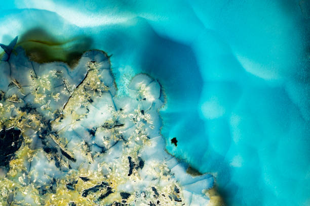 istock Macro photo of a colorful aqua blue agate stone. 1126187763
