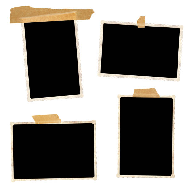 istock Set of retro photo frames with adhesive tape 1126188441